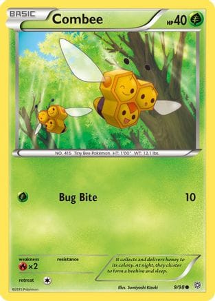 'Pokemon - 'Combee 009/98  - Reverse Holofoil XY  Ancient Origins - Common