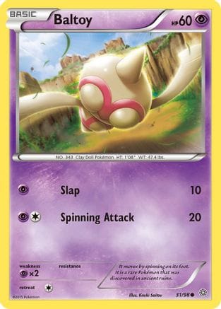 'Pokemon - 'Baltoy (31) 031  - Reverse Holofoil XY  Ancient Origins - Common