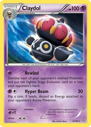 'Pokemon - 'Claydol 033  XY  Ancient Origins - Rare