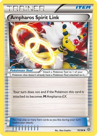 'Pokemon - 'Ampharos Spirit Link 070/98  - Reverse Holofoil XY  Ancient Origins - Uncommon
