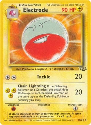 'Pokemon - 'Electrode (18) 018/64  - 1st Edition Jungle - Rare