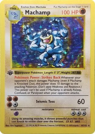 'Pokemon - 'Machamp 008/102  - 1st Edition Holofoil Deck Exclusives - Holo Rare