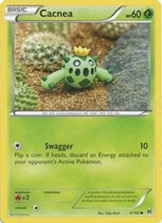 'Pokemon - 'Cacnea 004/162  - Reverse Holofoil XY  BREAKthrough - Common