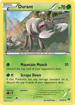 'Pokemon - 'Durant 009  - Reverse Holofoil XY  BREAKpoint - Uncommon