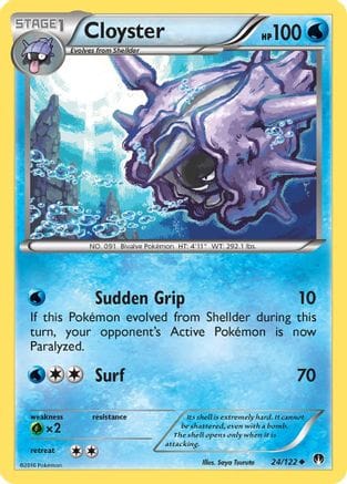 'Pokemon - 'Cloyster 024  - Reverse Holofoil XY  BREAKpoint - Uncommon