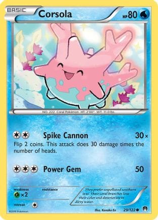 'Pokemon - 'Corsola 029/122  XY  BREAKpoint - Common