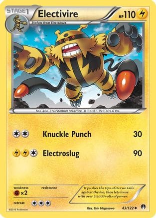 'Pokemon - 'Electivire 043/122  - Reverse Holofoil XY  BREAKpoint - Uncommon