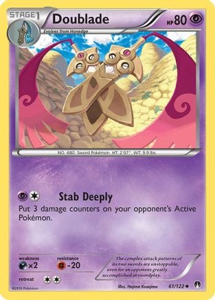 'Pokemon - 'Doublade 061/122  XY  BREAKpoint - Uncommon
