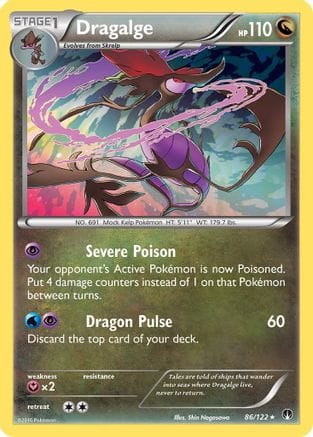 'Pokemon - 'Dragalge 086/122  - Holofoil XY  BREAKpoint - Holo Rare