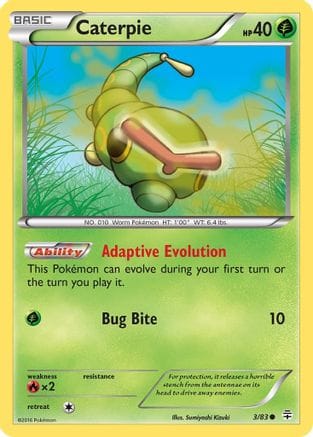 'Pokemon - 'Caterpie 003/83  - Reverse Holofoil Generations - Common