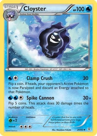 'Pokemon - 'Cloyster 020/83  - Reverse Holofoil Generations - Uncommon