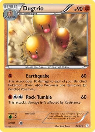 'Pokemon - 'Dugtrio 039  - Reverse Holofoil Generations - Rare