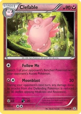'Pokemon - 'Clefable 051/83  - Reverse Holofoil Generations - Uncommon