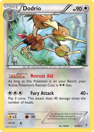 'Pokemon - 'Dodrio 056/83  - Reverse Holofoil Generations - Rare