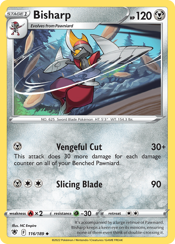 'Pokemon - 'Bisharp 116/189  - Reverse Holofoil SWSH10 Astral Radiance - Uncommon