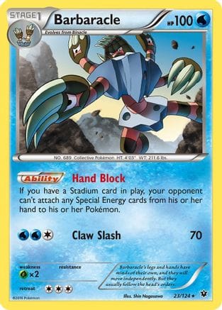 'Pokemon - 'Barbaracle 023/124  XY  Fates Collide - Rare