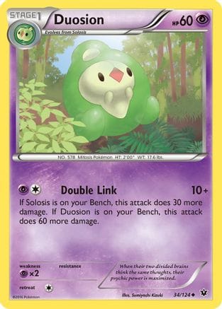 'Pokemon - 'Duosion 034/124  - Reverse Holofoil XY  Fates Collide - Uncommon