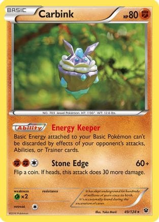 'Pokemon - 'Carbink (49) 049/124  - Reverse Holofoil XY  Fates Collide - Rare