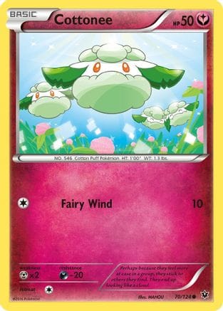 'Pokemon - 'Cottonee 070/124  - Reverse Holofoil XY  Fates Collide - Common