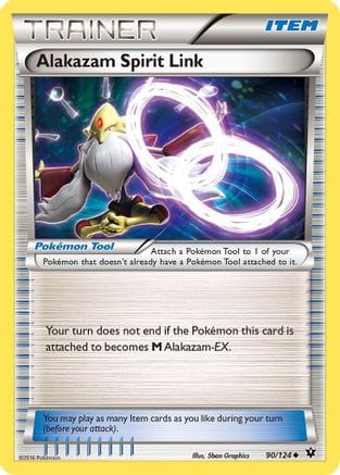 'Pokemon - 'Alakazam Spirit Link 090/124  - Reverse Holofoil XY  Fates Collide - Uncommon