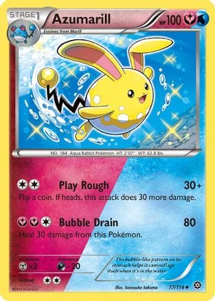 'Pokemon - 'Azumarill 077/114  - Reverse Holofoil XY  Steam Siege - Uncommon