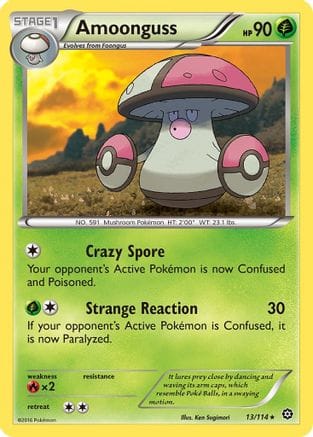 'Pokemon - 'Amoonguss 013/114  - Reverse Holofoil XY  Steam Siege - Rare