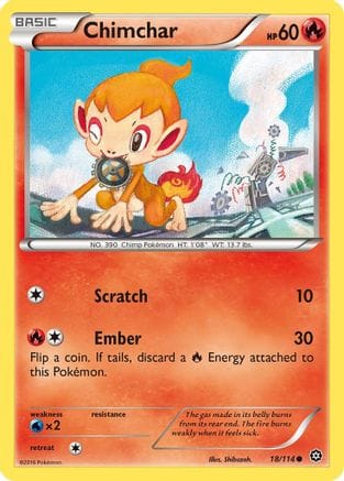 'Pokemon - 'Chimchar 018/114  XY  Steam Siege - Common