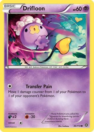 'Pokemon - 'Drifloon 046/114  - Reverse Holofoil XY  Steam Siege - Common