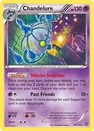 'Pokemon - 'Chandelure 050/114  - Holofoil XY  Steam Siege - Holo Rare