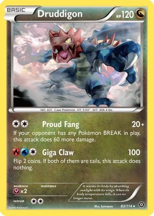 'Pokemon - 'Druddigon 083/114  - Reverse Holofoil XY  Steam Siege - Rare