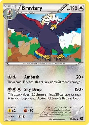 'Pokemon - 'Braviary 093  - Reverse Holofoil XY  Steam Siege - Uncommon