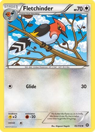 'Pokemon - 'Fletchinder 095/114  - Reverse Holofoil XY  Steam Siege - Uncommon