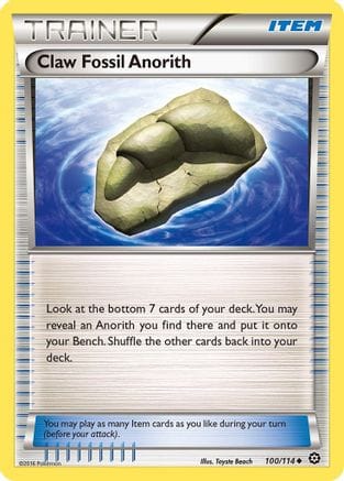 'Pokemon - 'Claw Fossil Anorith 100/114  XY  Steam Siege - Uncommon