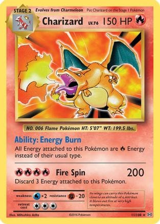 'Pokemon - 'Charizard 011/108  - Holofoil XY  Evolutions - Holo Rare