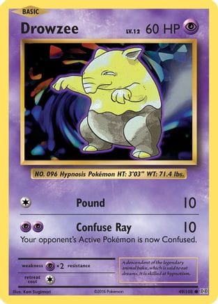 'Pokemon - 'Drowzee 049/108  XY  Evolutions - Common