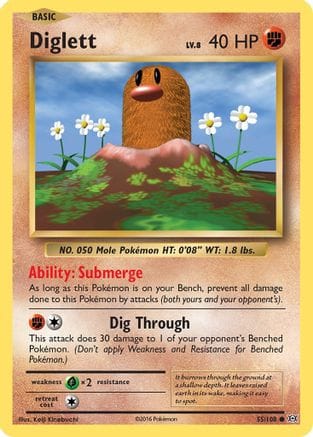 'Pokemon - 'Diglett 055/108  XY  Evolutions - Common
