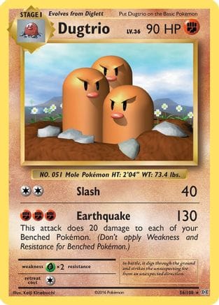 'Pokemon - 'Dugtrio 056/108  XY  Evolutions - Rare