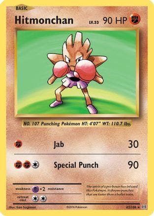 'Pokemon - 'Hitmonchan 062/108  - Holofoil XY  Evolutions - Holo Rare
