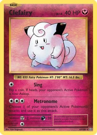 'Pokemon - 'Clefairy 063/108  - Holofoil XY  Evolutions - Holo Rare