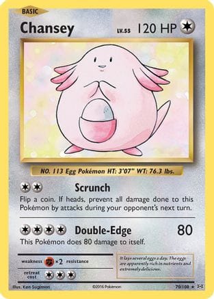 'Pokemon - 'Chansey 070/108  - Reverse Holofoil XY  Evolutions - Holo Rare