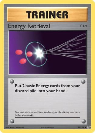 'Pokemon - 'Energy Retrieval 077/108  - Reverse Holofoil XY  Evolutions - Uncommon