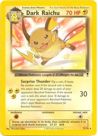 'Pokemon - 'Dark Raichu 007/110  Deck Exclusives - Rare