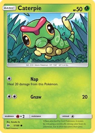 'Pokemon - 'Caterpie 001/149  SM Base Set - Common
