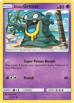 'Pokemon - 'Alolan Grimer 057/149  SM Base Set - Common