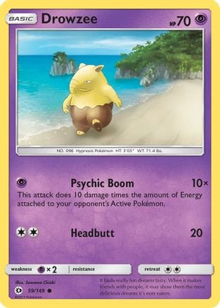 'Pokemon - 'Drowzee 059/149  SM Base Set - Common