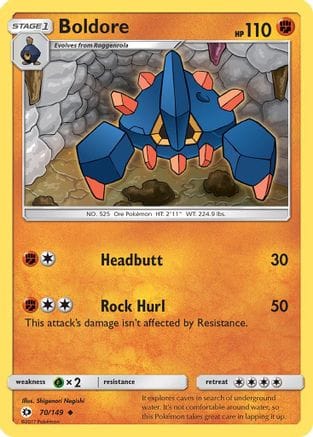 'Pokemon - 'Boldore 070/149  SM Base Set - Uncommon