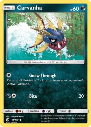 'Pokemon - 'Carvanha 081/149  SM Base Set - Common
