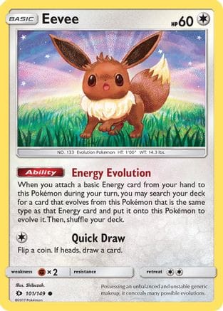 'Pokemon - 'Eevee 101/149  SM Base Set - Common
