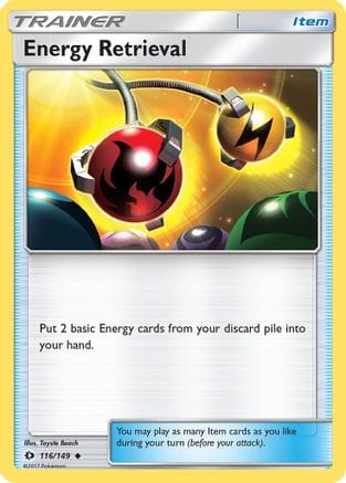 'Pokemon - 'Energy Retrieval 116/149  - Reverse Holofoil SM Base Set - Uncommon