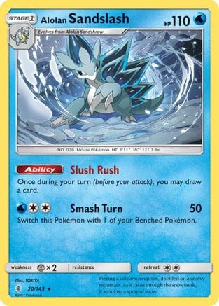 'Pokemon - 'Alolan Sandslash 020/145  SM  Guardians Rising - Rare